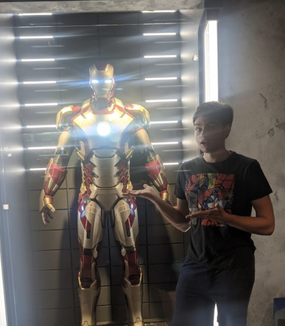 Kevin Foss poses next to Iron-Man. (photo courtesy of Foss)