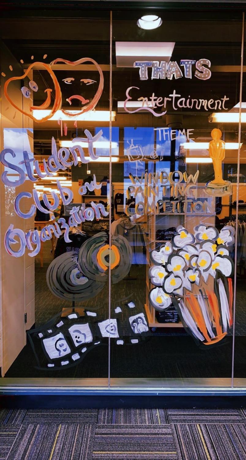 Student Activities Board held a window painting competition outside Harpers bookstore in Building L on Nov. 2, 2021. (Photo by Khushi Gandhi.)