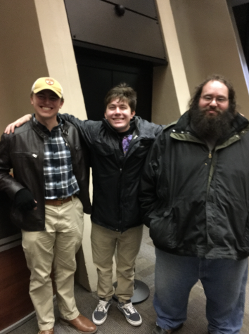 Derek den Ouden, Joseph Maltese and Andreas Stavrinou
pose for a picture after watching a conference by paleontologist Dr. Paul Serrano at the Fermilab in Chicago, Illinois on January 11, 2020. (Photo taken by professor Kevin Cole, courtesy of Joseph Maltese.)