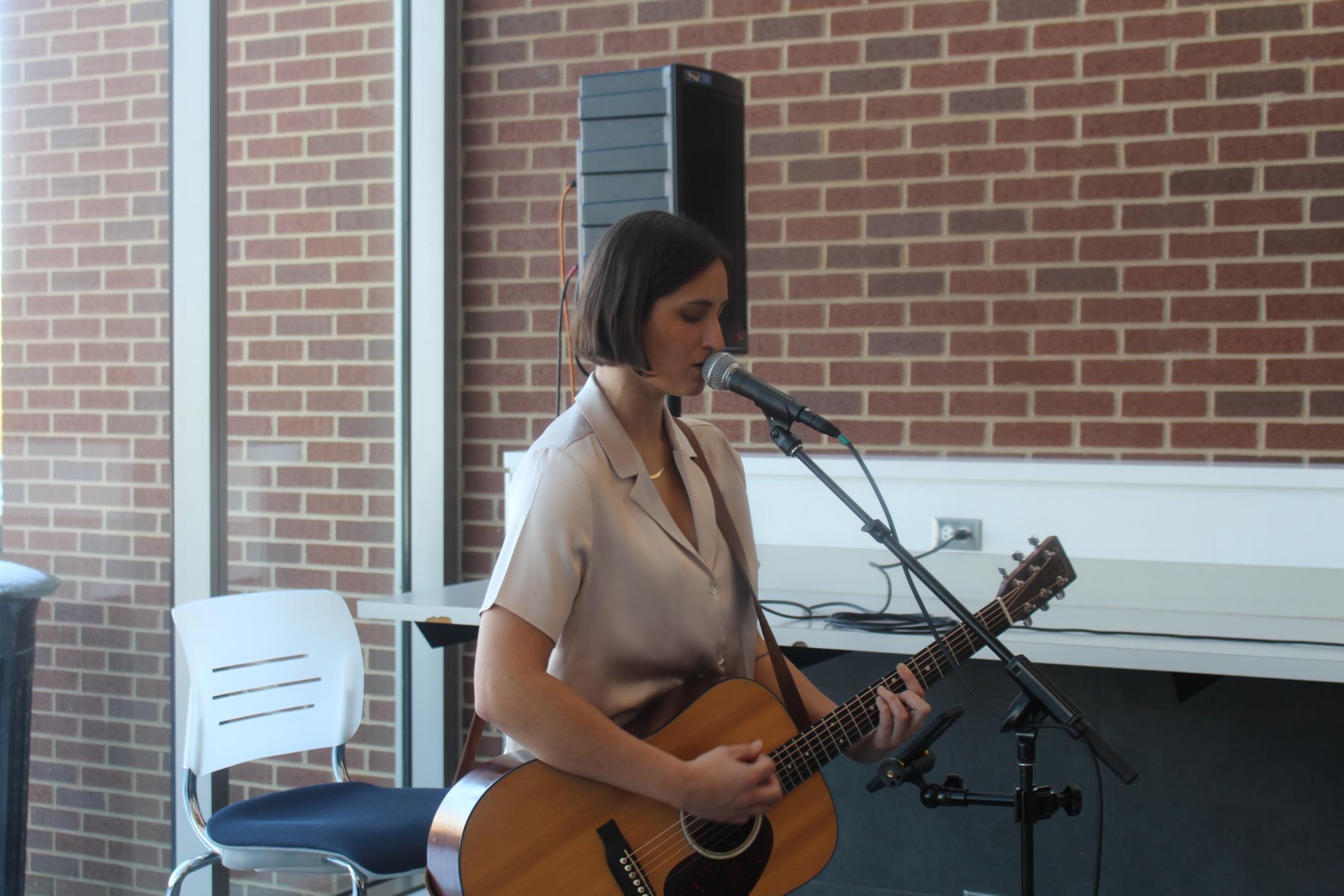 Angie K singing at the Coffeehouse Concert on Jan. 15th.