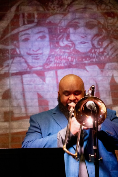 Kirby Fellis playing trombone. (Photo courtesy of Kirby Fellis)