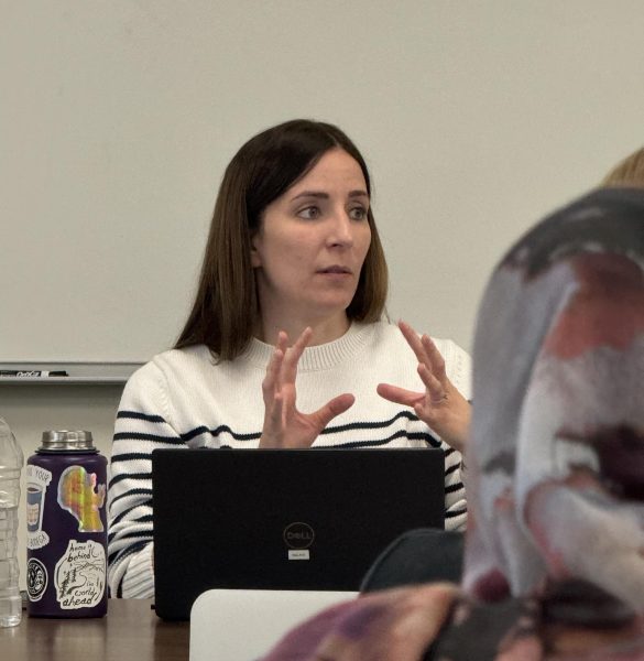 Michelle Knipmeyer answers a question an attendee had at Understanding Domestic Violence: Red Flags and Legal Remedies on April 2nd, 2025. (photo by Alexia
Howard)